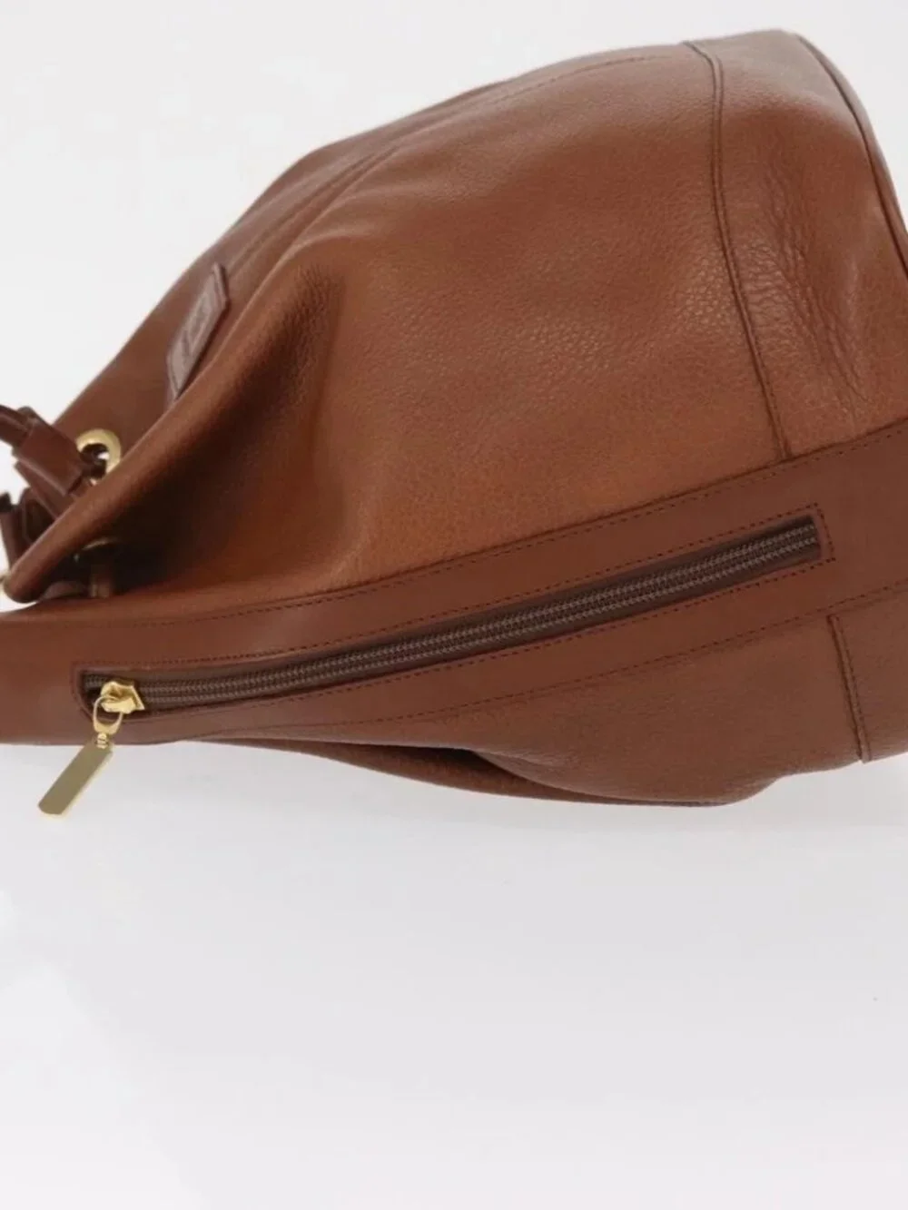 Burberrys Purse Shoulder Bag Leather Brown Gold Auth - Picture 6 of 15